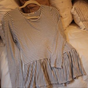 Striped Ruffle Long Sleeve